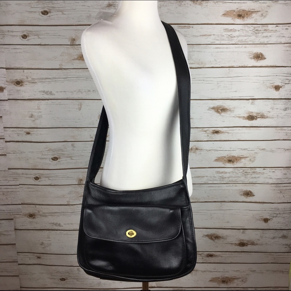 Coach Black TAFT Leather Crossbody Bag